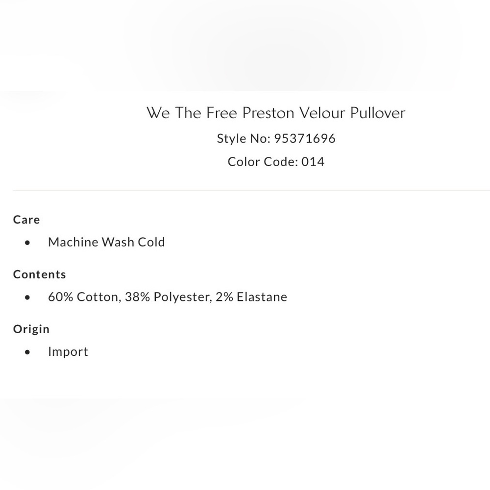 New Free People S We the Free Preston Velour Pullover in Latte Brown New Top - Picture 7 of 7